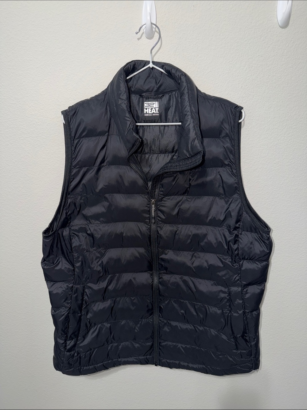 32 Degrees Black Quilted Heat Insulated Vest